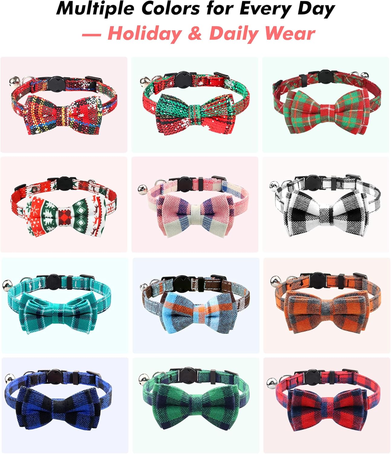 Chic Haze Blue Cat Collar with Breakaway Safety Feature and Stylish Bow Tie – Perfect for All Life Stages!