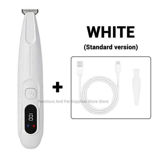 Revolutionary LED/UV Light Dog Paw Trimmer - Fully Waterproof Pet Grooming Tool for Dogs and Cats with Smart Display and Safety Features