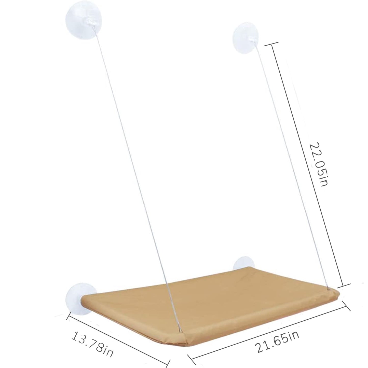Elevate Your Cat's Comfort with the Khaki Cat Window Perch - Perfect for Sunbathing and Play!