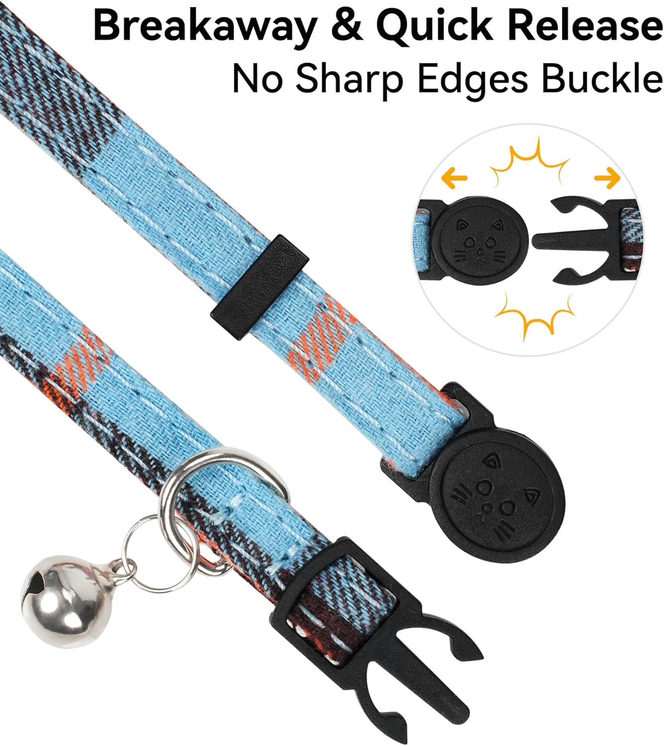 Chic Haze Blue Cat Collar with Breakaway Safety Feature and Stylish Bow Tie – Perfect for All Life Stages!
