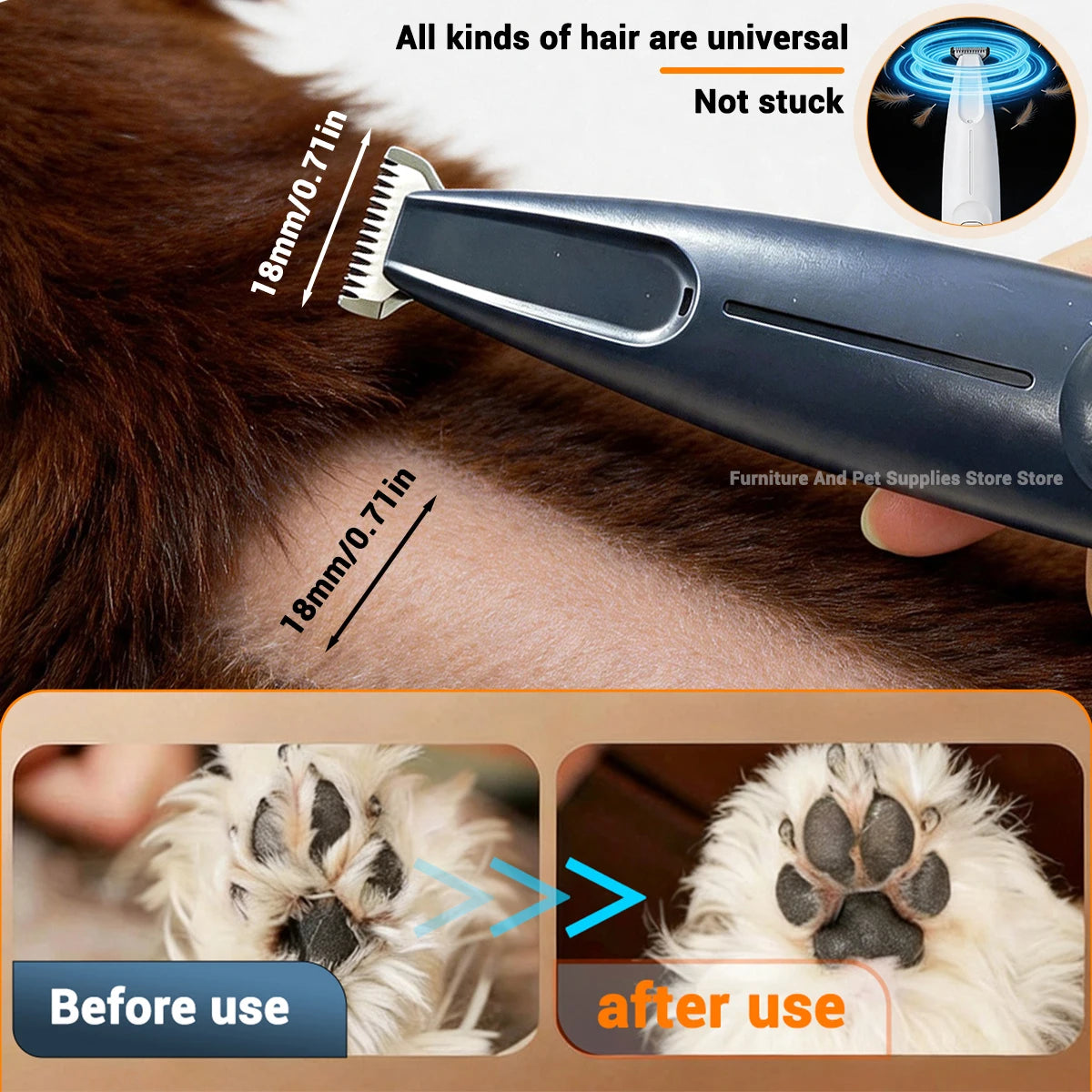 Revolutionary LED/UV Light Dog Paw Trimmer - Fully Waterproof Pet Grooming Tool for Dogs and Cats with Smart Display and Safety Features