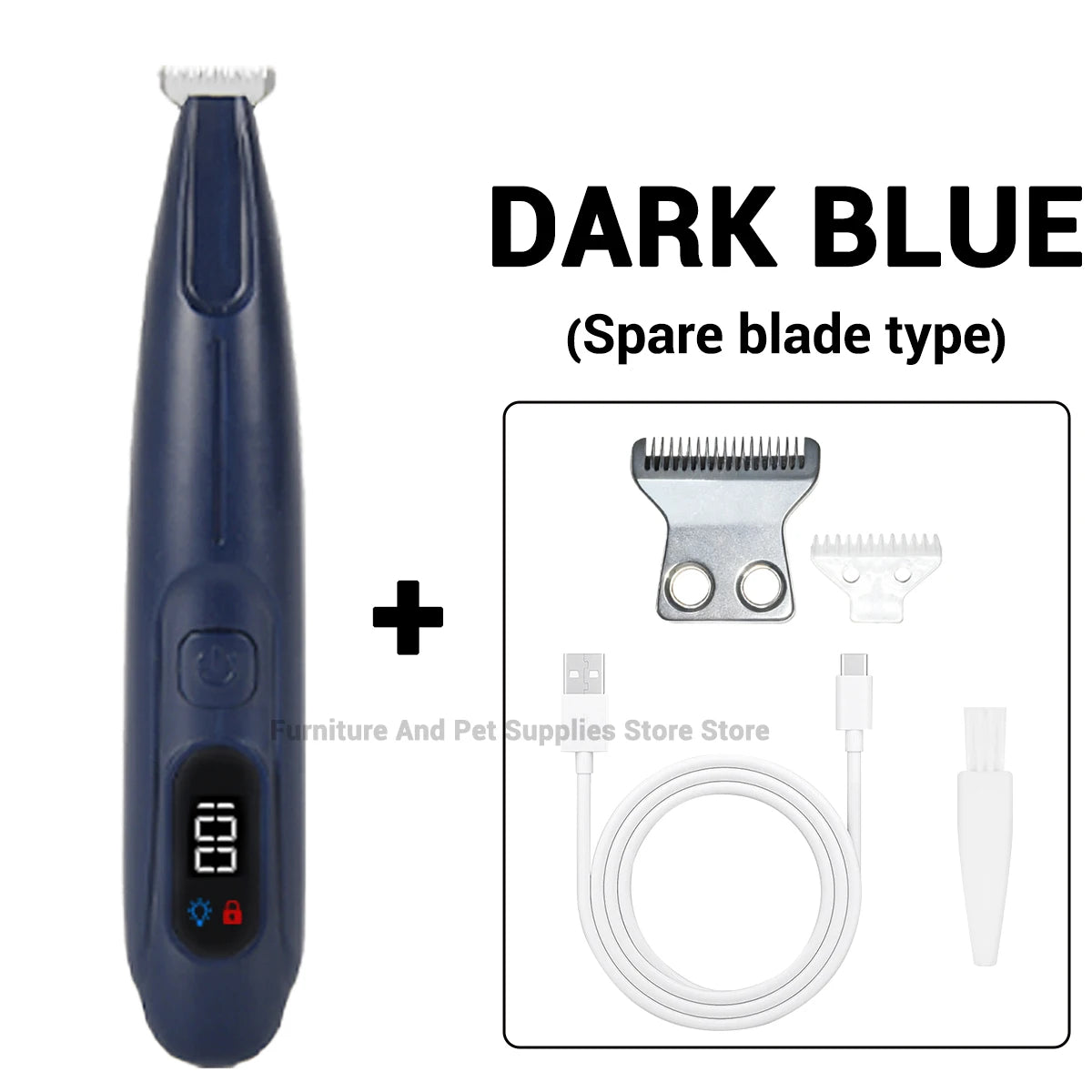 Revolutionary LED/UV Light Dog Paw Trimmer - Fully Waterproof Pet Grooming Tool for Dogs and Cats with Smart Display and Safety Features