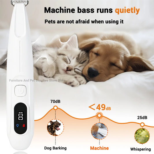 Revolutionary LED/UV Light Dog Paw Trimmer - Fully Waterproof Pet Grooming Tool for Dogs and Cats with Smart Display and Safety Features
