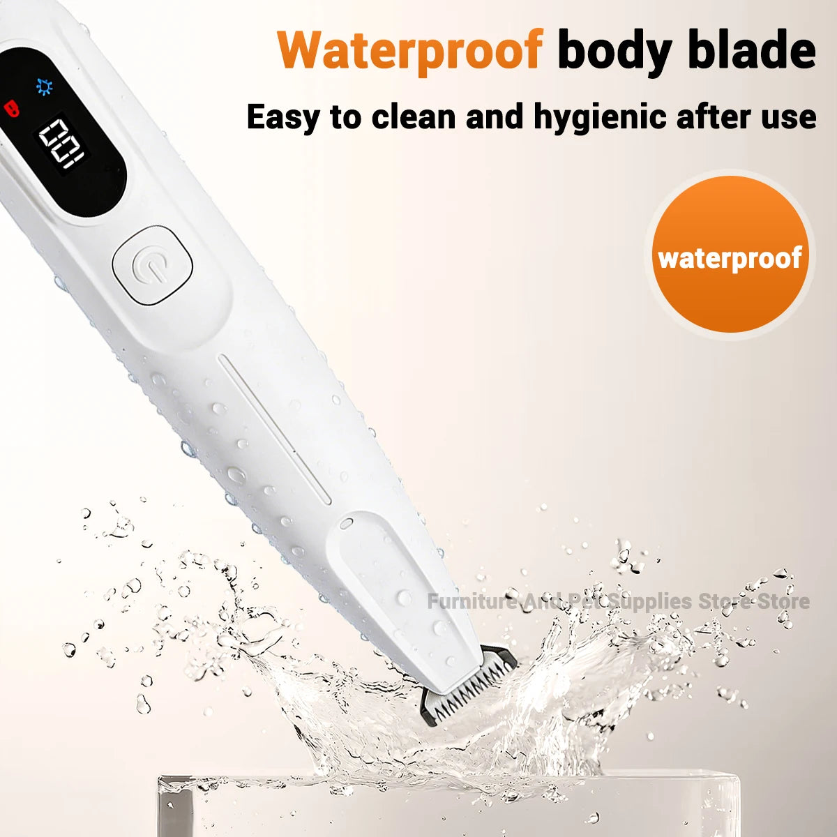 Revolutionary LED/UV Light Dog Paw Trimmer - Fully Waterproof Pet Grooming Tool for Dogs and Cats with Smart Display and Safety Features