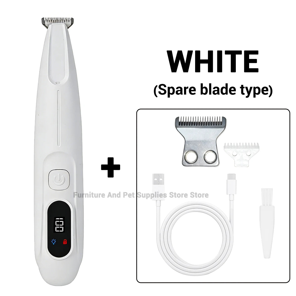 Revolutionary LED/UV Light Dog Paw Trimmer - Fully Waterproof Pet Grooming Tool for Dogs and Cats with Smart Display and Safety Features