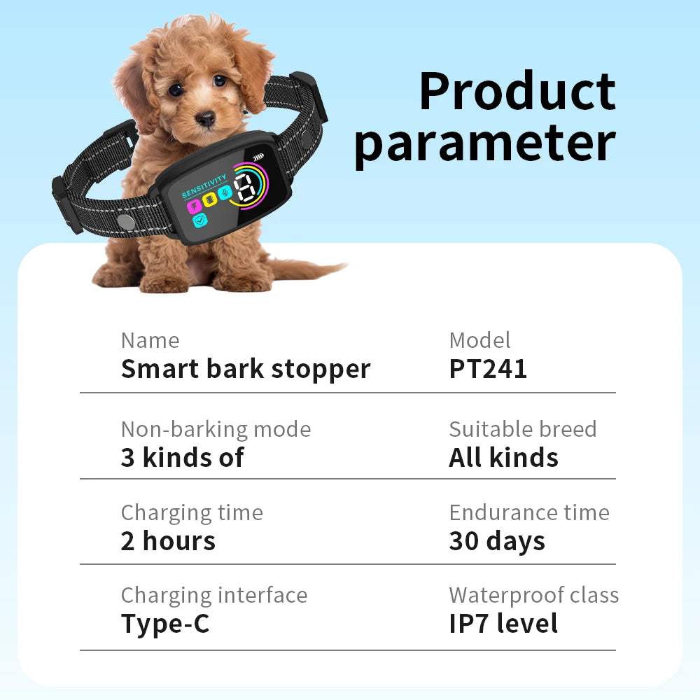 Advanced Automatic Dog Training Collar - Rechargeable, Waterproof, and Adjustable Sensitivity for Effective Bark Control