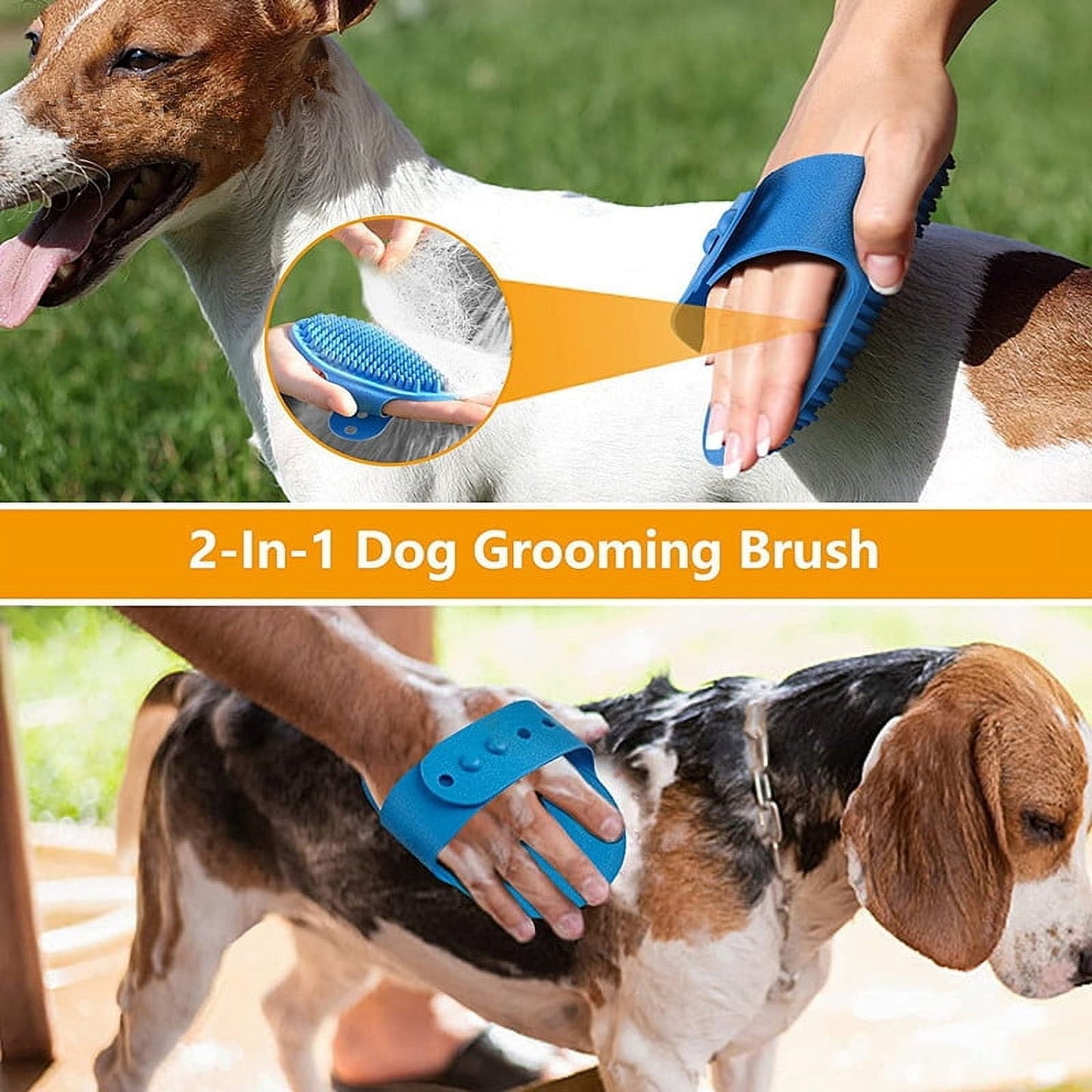 Pamper Your Pets with Our 3-Pack Adjustable Pet Bath Brushes - Soft Silicone Grooming for Dogs and Cats in Vibrant Blue, Green, and Yellow
